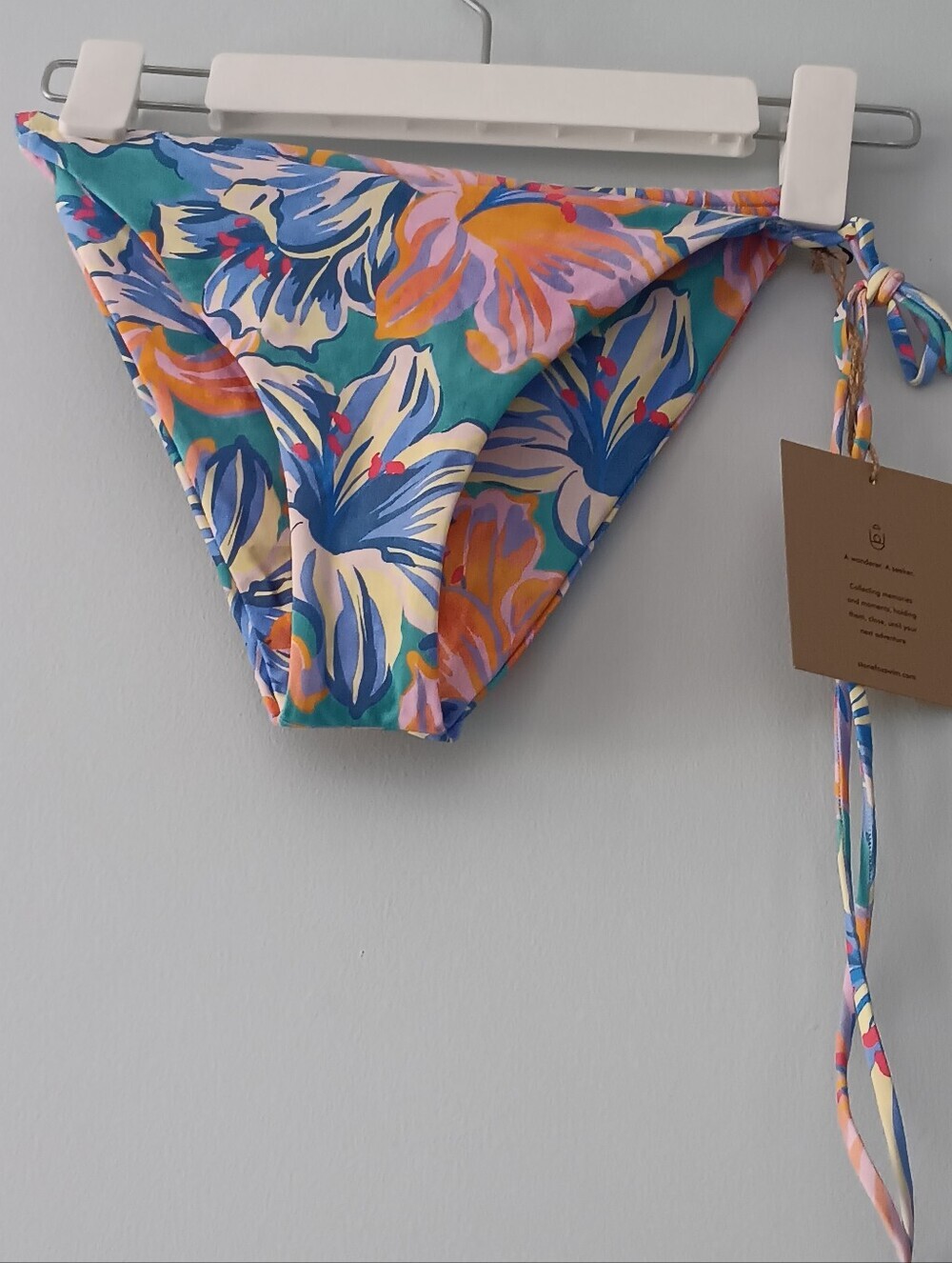 Stone Fox Swim Floral Bikini Bottom XL NWT Tropical Tie Side Swim